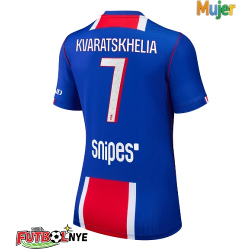 Camiseta Paris Saint-Germain Khvicha Kvaratskhelia #7 Primera Equipación para mujer 2026-27 manga corta